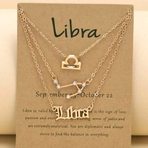 Zodiac sign LIBRA 3pc set necklace